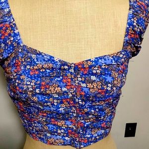 Jopna crop top blouse draw string front size med multi color